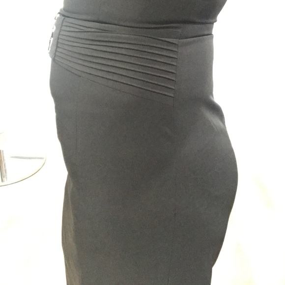 Calvin Klein Buckled Sheath Black Midi Dress - Picture 9 of 17